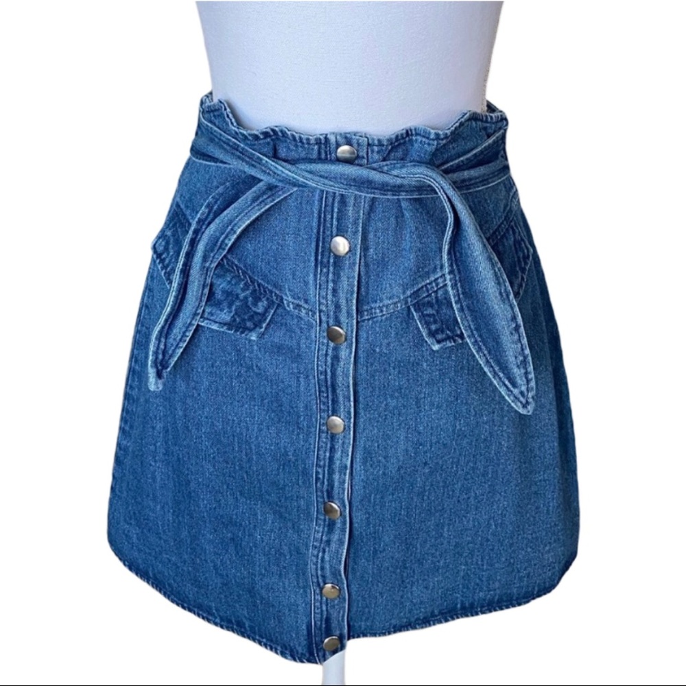NWOT Denim Button Down Mini Skirt
